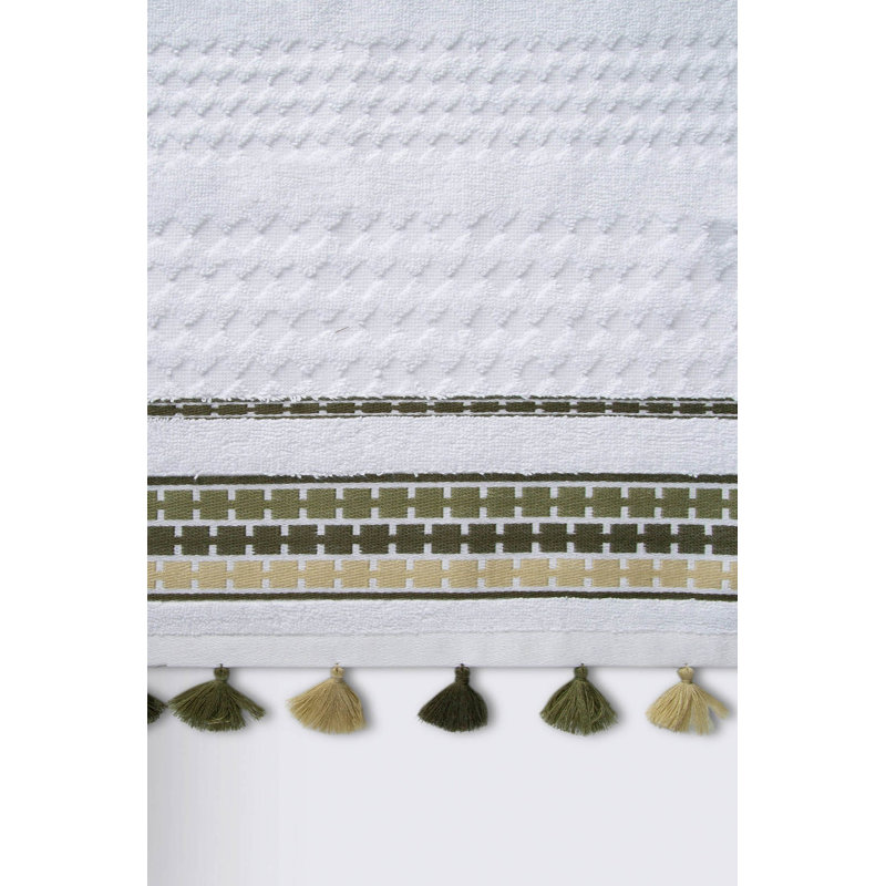 Débarbouillette 100% coton Phillippi, Vert/blanc