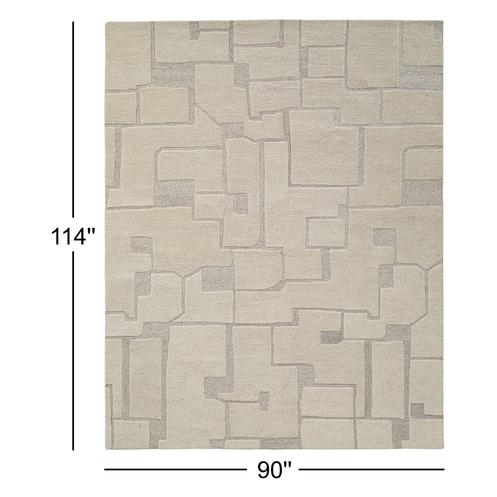 Lira Hand-Tufted Wool Abstract Area Rug, Rectangle 7'6" x 9'6"
