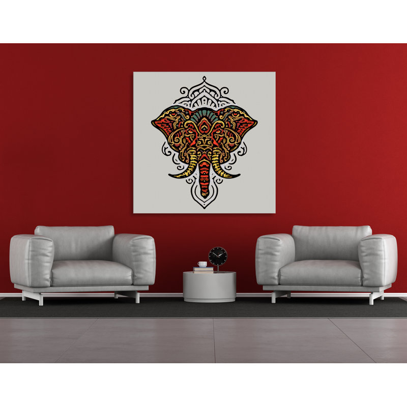 " Boho Elephant 161 ", 24" H x 24" W x 1.5" D