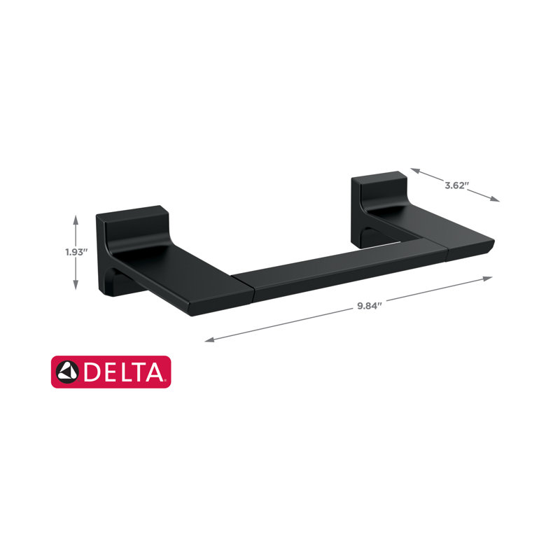 Barre à serviettes murale pivotante 8 po, Noir mat