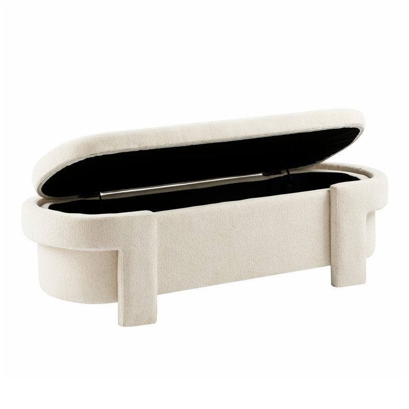 Large Versatile Storage Ottoman Bench: Spacious, Beige