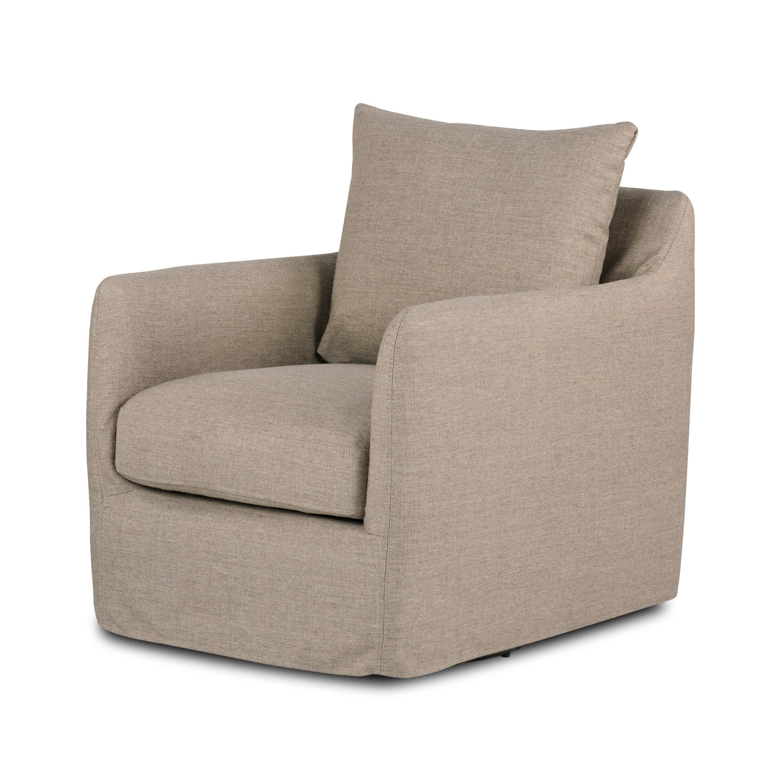 Valetta Mango Swivel Armchair, Alcala Taupe Polyester Blend