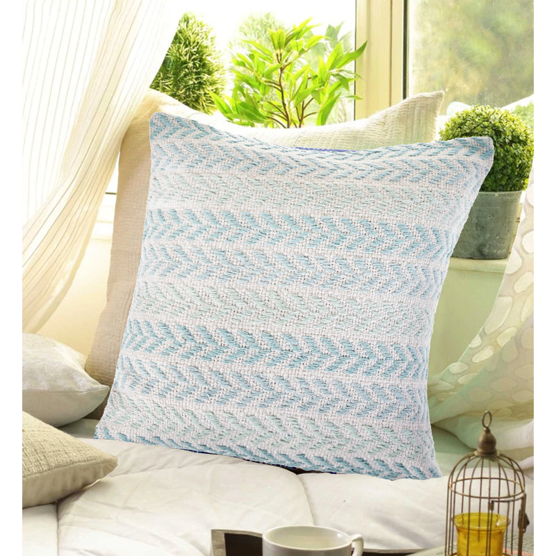 Ensemble de coussin décoratif en coton tissé à la main, Housse de coussin seulement - sans insert, Bleu