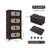Retro Brown, 20" Side Wide Folding Storage Cabinet ,4 Tiers,19.69"×11.81"×40.55",Collapsible Storage Bins With Magnetic Door, Plastic Storage Cabinet With Wheels