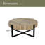 Table basse ronde, table basse cylindrique fabriquée à la main avec conception engrenage et base en métal croisée, plateau en panneau de fibres à densité moyenne à grain de bois, table basse compacte moderne pour le salon