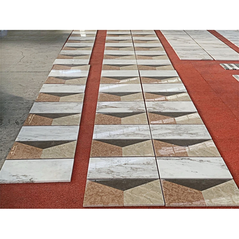 Carrelage en marbre poli, 1 boîte par motif, 2 pièces