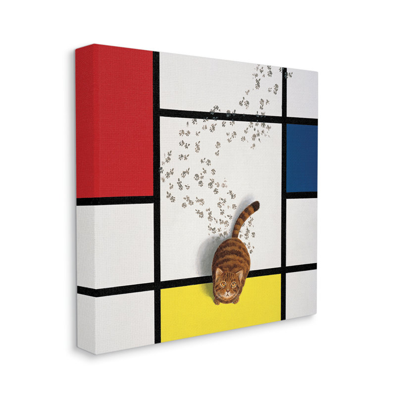 Classical Mondrian, peinture abstraite parody par Chameleon Design, Inc. - impression, Toile tendue, H 30 po x l 30 po