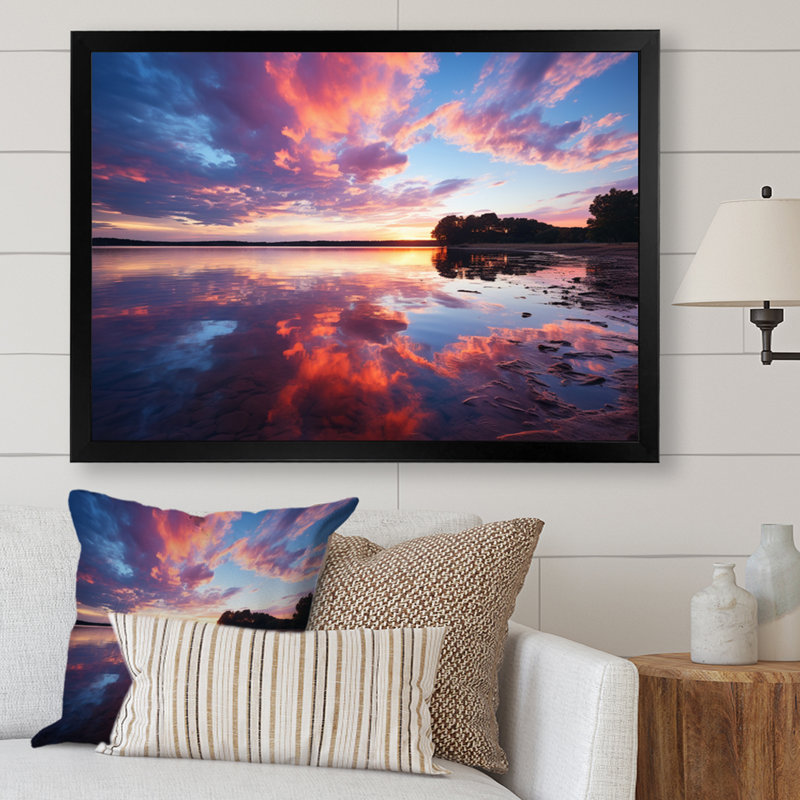 Blue Sky Skyline Symphony sur toile, Cadre photo noir, H 30 po x l 40 po x P 1,5 po