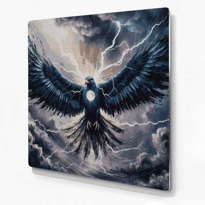 SciFi Thunderbird storm spirit Gray Metal Wall Art