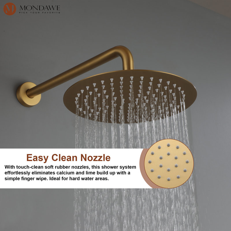 Brushed Gold Dual-Function Rain Shower System with Handheld