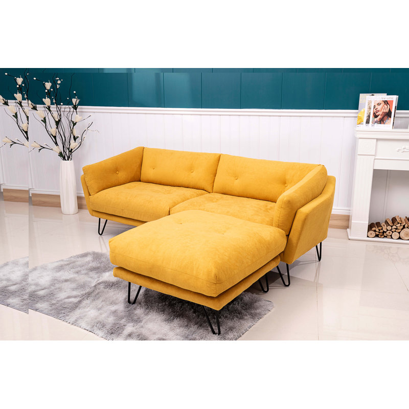 Canapé rembourré 85,83 po Kaeli, Chenille jaune
