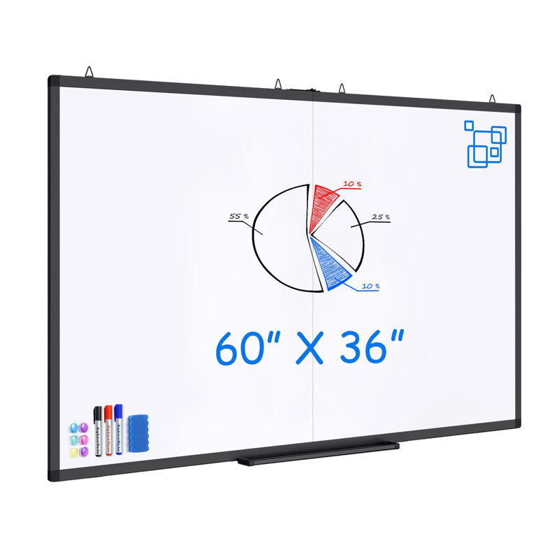 Tableau blanc magnétique effaçable à sec 60 po x 36 po