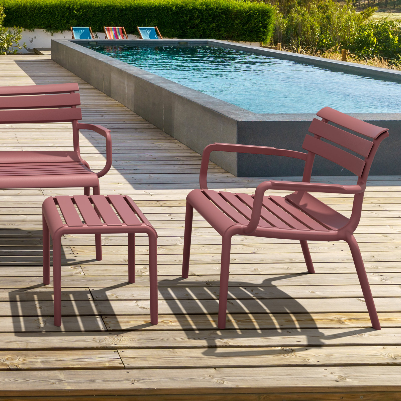 Ruta Patio Lounge Chair, Marsala