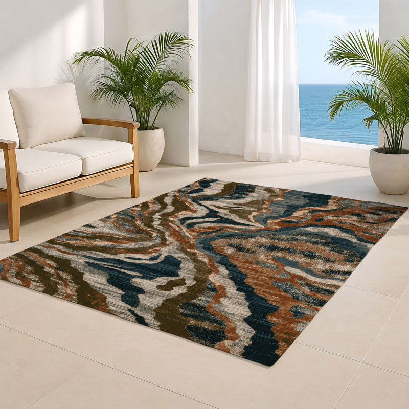 Tapis d'intérieur et d'extérieur brun Nature, Rectangulaire 8 pi x 10 pi