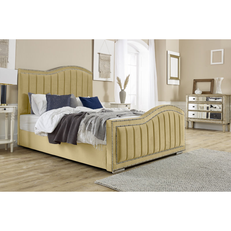 Celise Upholstered Bed, Beige, Single (3')