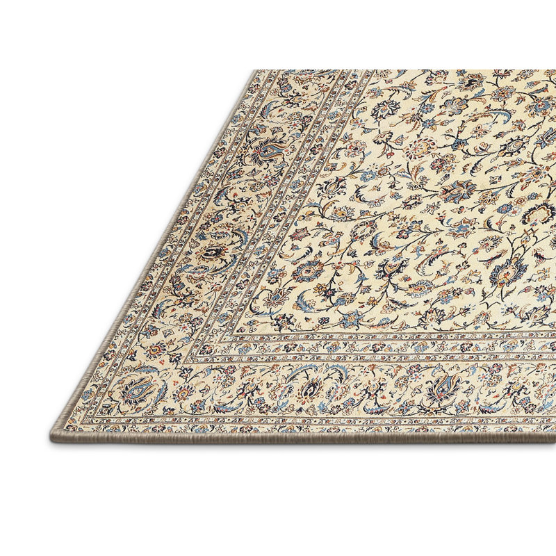 Tapis beige traditionnel/rose pâle Vernay, Rectangle 2 pi x 4 pi