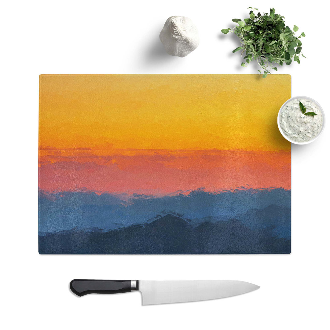 Glass Mountain Layers Abstract Art Chopping Board