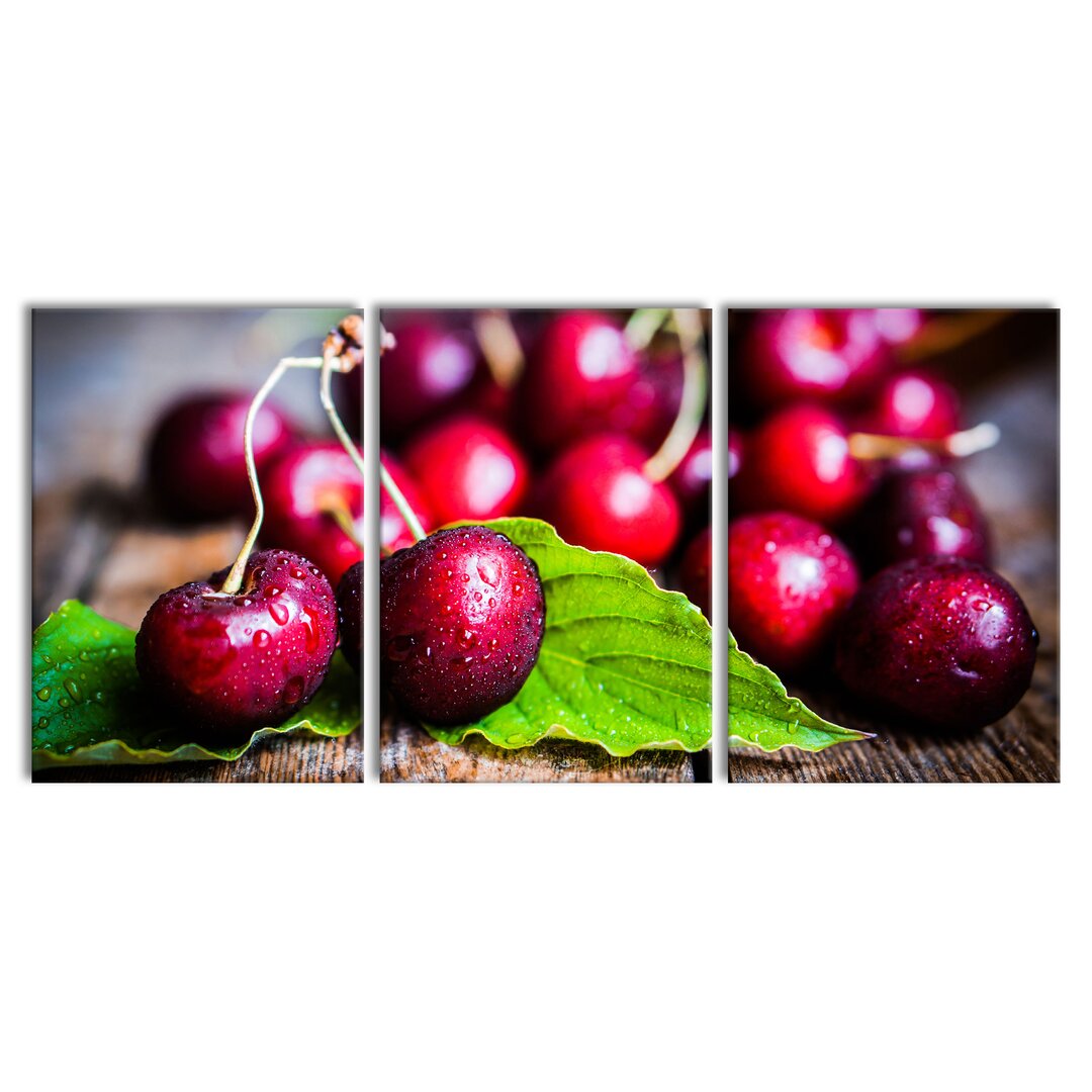 3-tlg. Leinwandbilder-Set Cherries