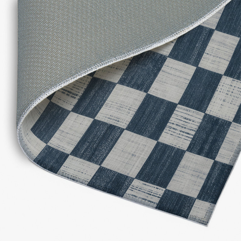 Tapis d'intérieur et d'extérieur à carreaux gris, Rectangulaire 2 pi x 3 pi