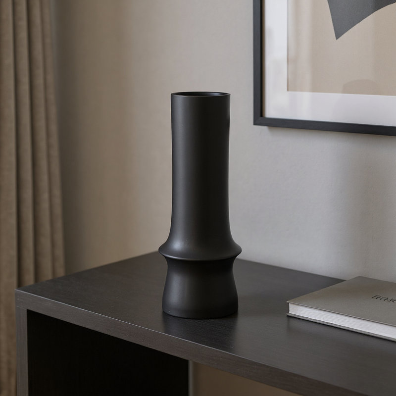 Vase de table 17 po, Noir mat