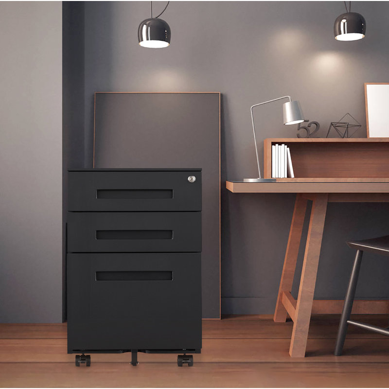 3-Drawer Mobile Vertical Filing Cabinet