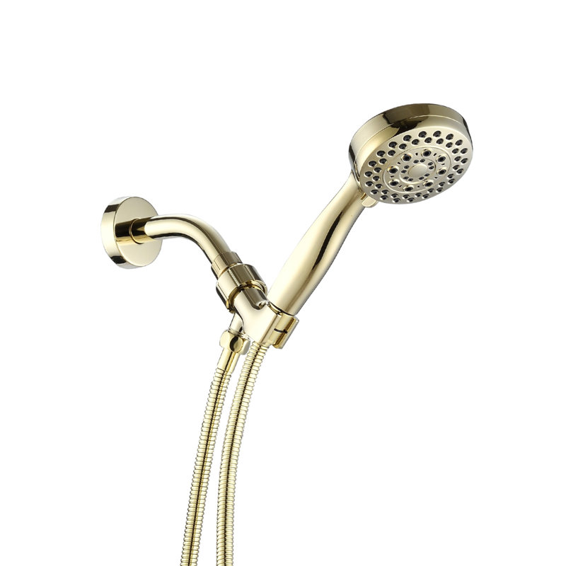 Pomme de douche à 5 réglages avec modes et pommes de douche à haute pression, Doré poli