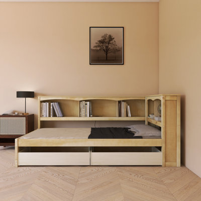 Lit plateforme simple avec rangement Wood