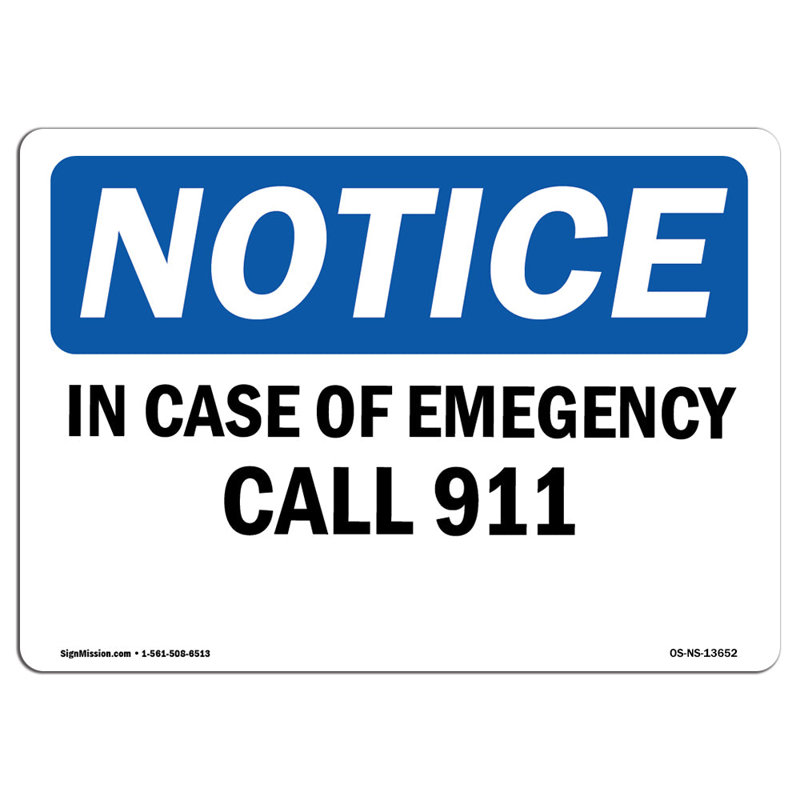 En cas d'urgence, appelez le 911