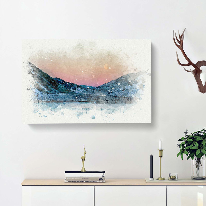 Moon Over Iceland In Abstract - Wrapped Canvas, 35cm H x 50cm W x 3cm D