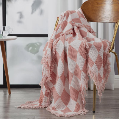 Kendall Plaid Cotton Gauze Throw Blanket