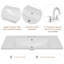 Plateau de meuble-lavabo simple 36 po avec lavabo blanc, 3 trous de robinet, céramique