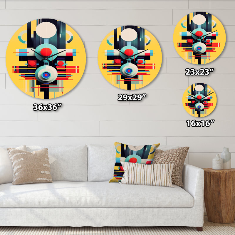 Behah - Horloge murale géométrique moderne, Moyenne