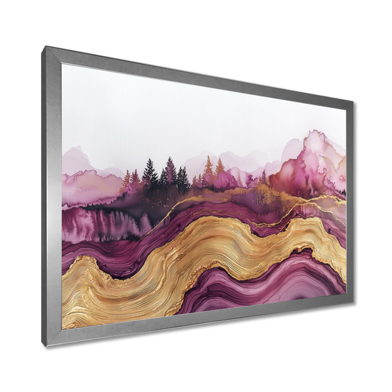 Mylah - Vineyard, art mural sur toile, H 12 po x l 20 po, Reproduction d'une seule photo avec cadre, Argent argent