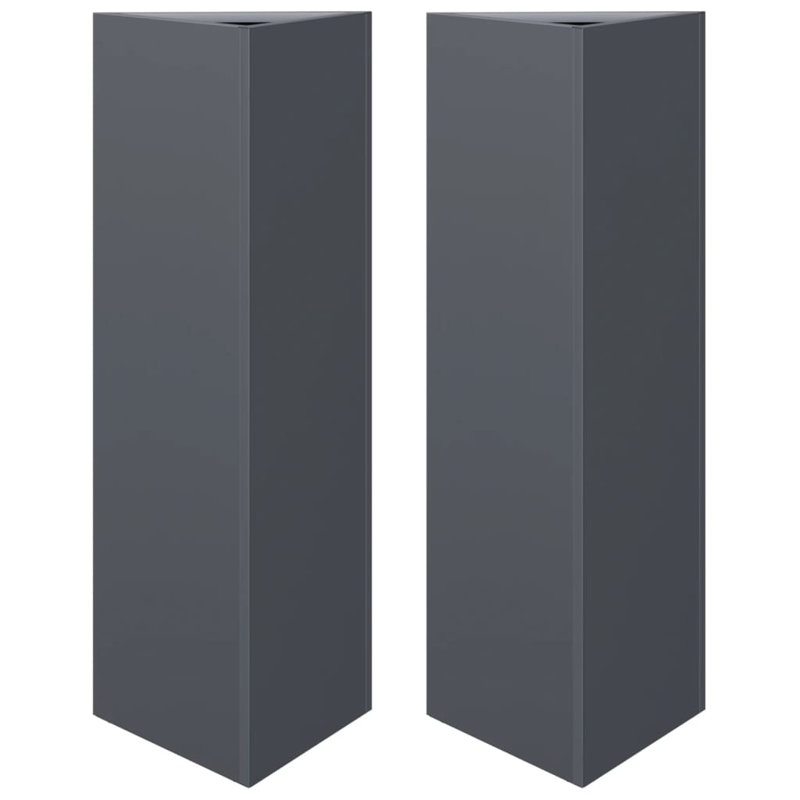 Crystine Metal Elevated Planter, Anthracite, 75cm H x 30cm W x 26cm D