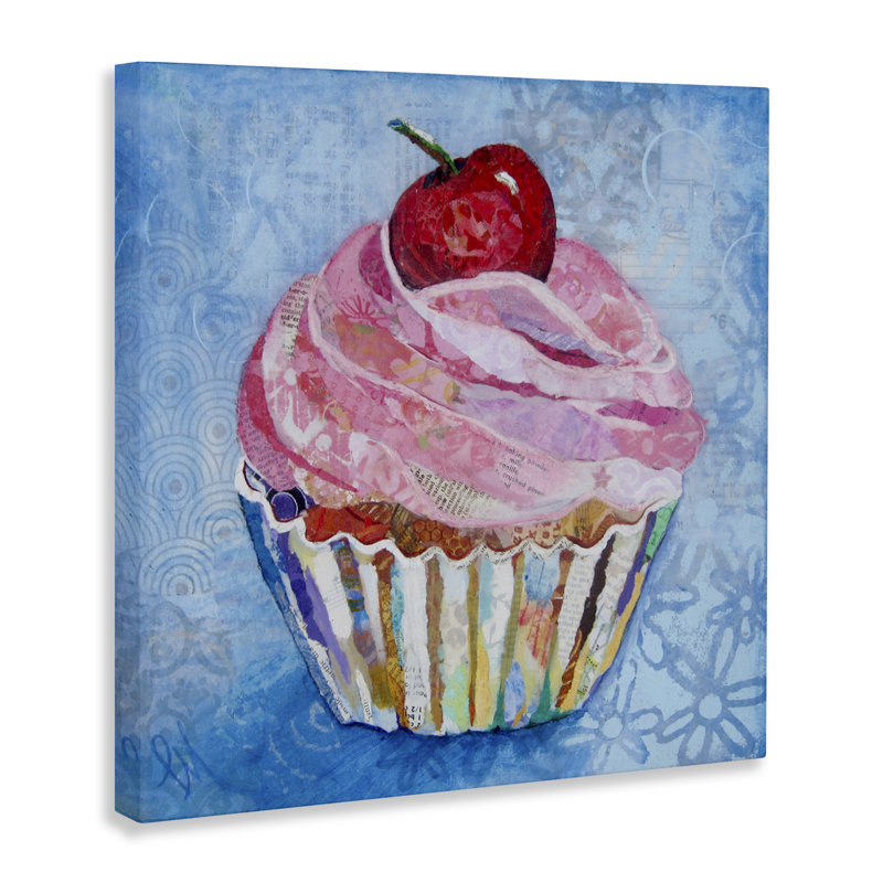 Collage sur toile à motif de petits gâteaux, design par Lisa Morales, H 24 po x l 24 po