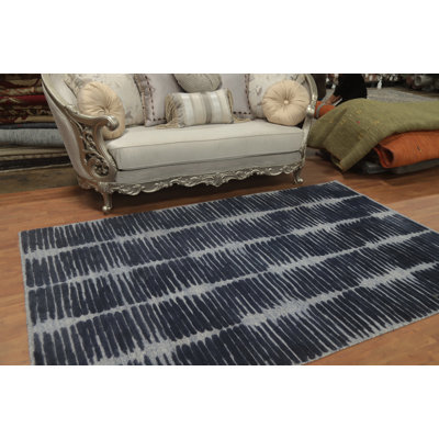 Modern Wool Abstract Indian Area Rug 5x9