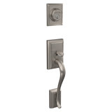 Addison Handleset with Single Cylinder Deadbolt and Plymouth Door Knob and Rosette