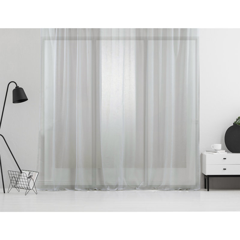 Sheer Curtain Panel Pair, 350cm Width x 280cm Drop, Cream