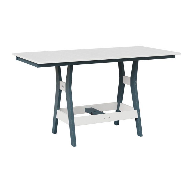 Table rectangulaire à hauteur de comptoir 66 po Berlin Gardens Harbor, 35.5" H x 66" W x 33" D, Ardoise, Blanc