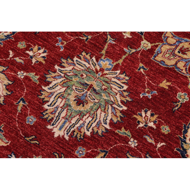 Tapis unique rouge 9 pi x 11 pi 10 po années 2000 par Arshs Fine Rugs