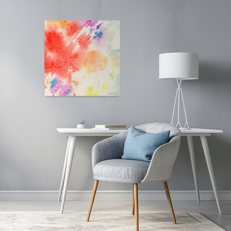 Summer Glory, art floral contemporain, H 24 po x l 24 po