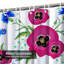 Rideau de douche abstrait à motif floral coquelicots rouges abstraits avec 12 crochets-129039163