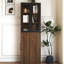 Armoire de rangement H 70,87 po, tablette de rangement coulissante à 4 niveaux et 2 portes en verre-1617758560