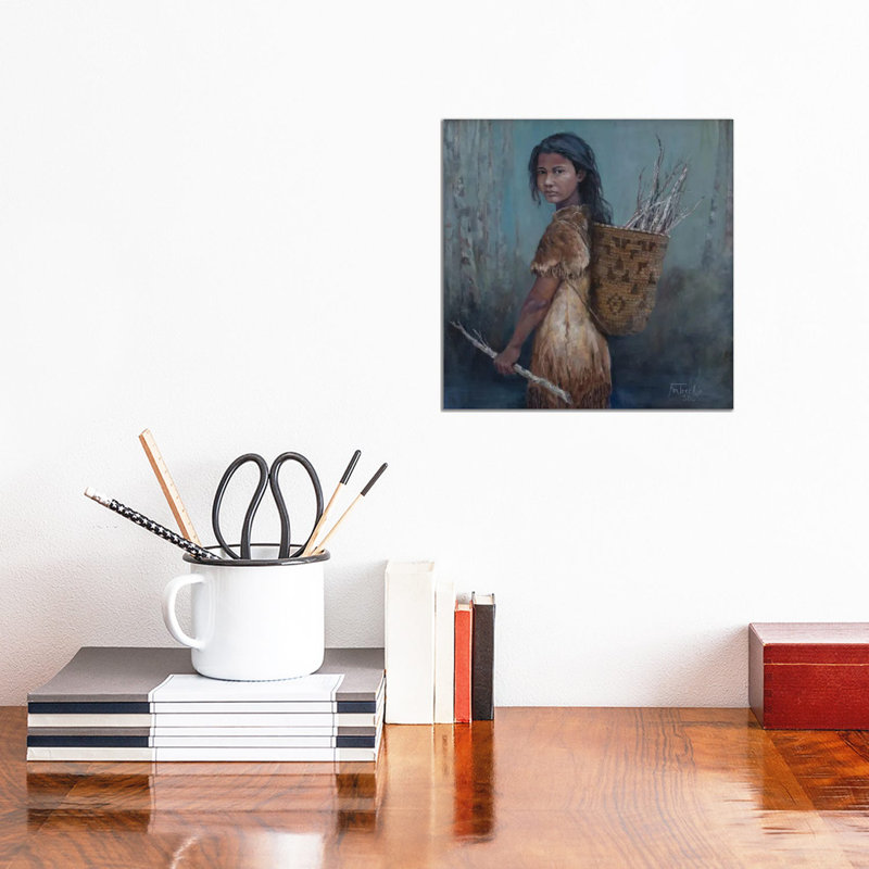 The Kindling Collector by Jan Perley - Wrapped Canvas Print, 30.48cm H x 30.48cm W x 1.905cm D