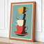 Stacked Teacups Mid-Century - Wrapped Canvas-332832318-332832319