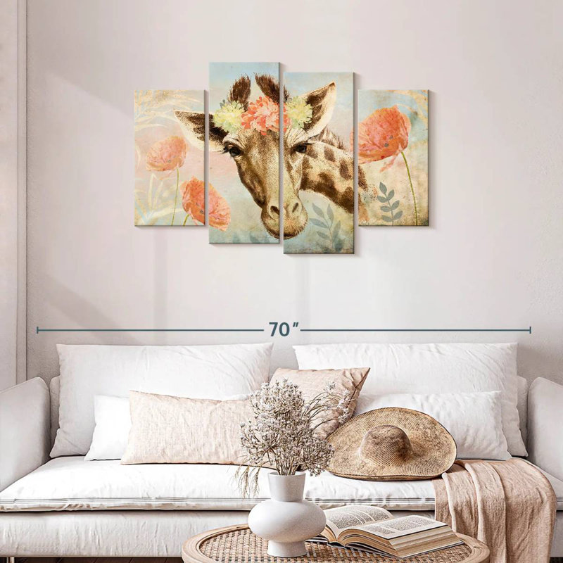 Brampt Giraffe Spring Floral, 27" H x 43" W