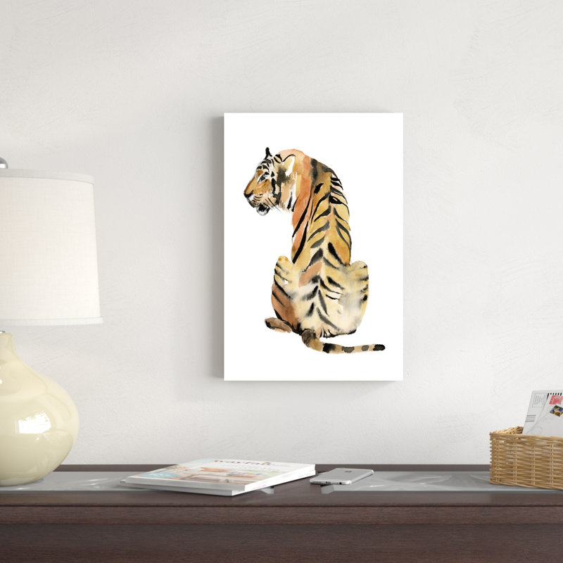 Tigre assis II, H 18 po x l 12 po x P 1,25 po
