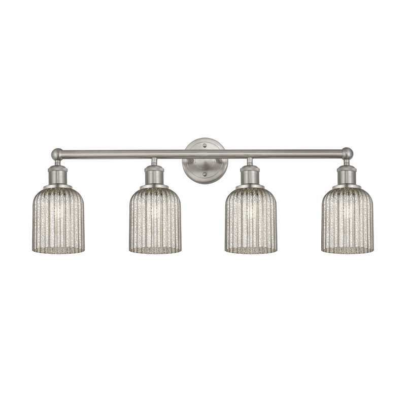 Fiennes 4 - Light Dimmable Vanity Light, Satin Nickel, Metallic Gray