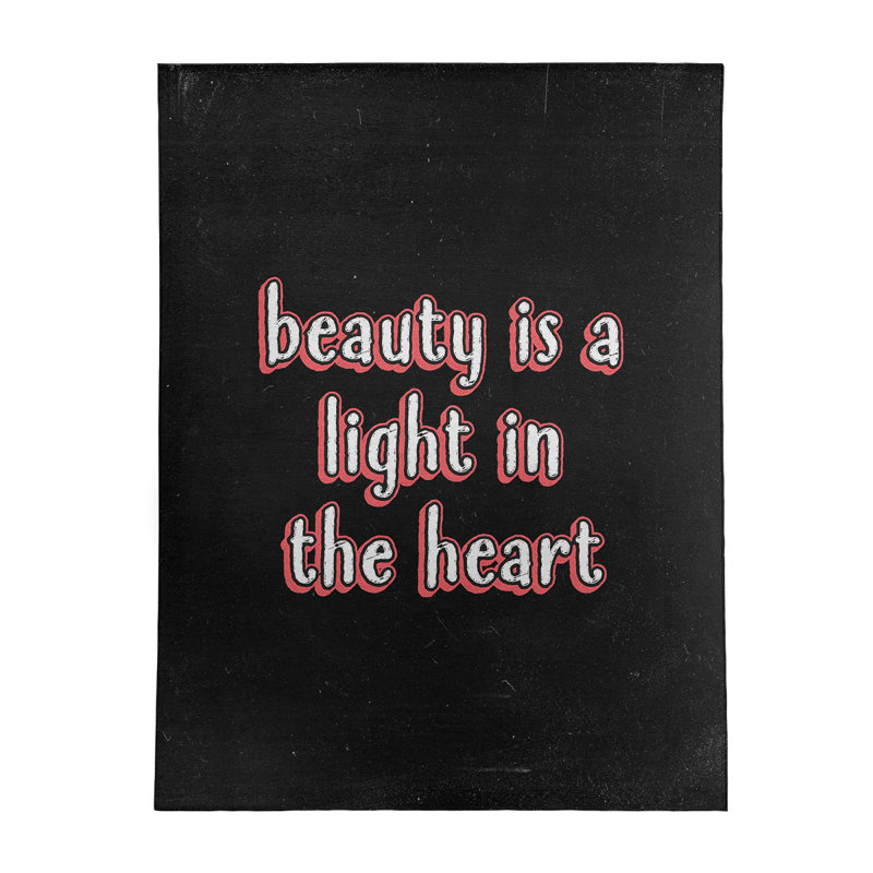 Tapis en polyester tableau noir style citation inspiration beauté, Rectangle 9 pi x 12 pi