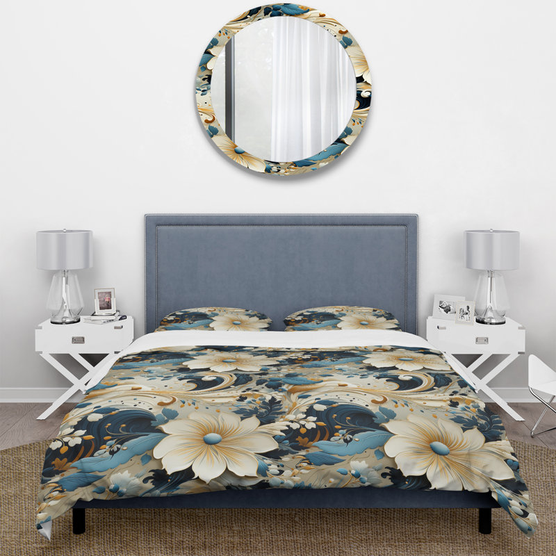 Literie à motif cachemire Desert Mirage, Housse de couette pour grand lit et 2 taies décor